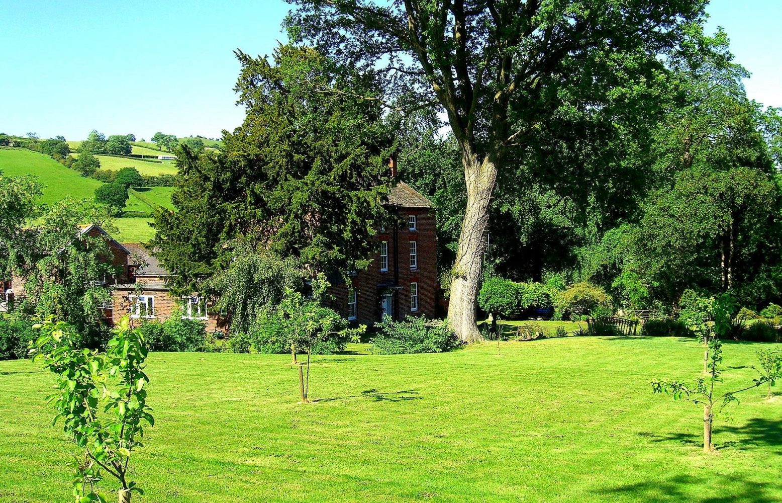 Bechan Retreats Holiday Properties - View of Pant Cottage and farmhouse